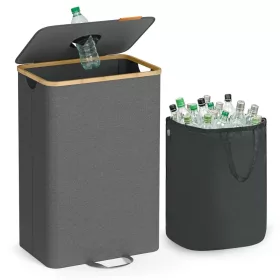 Coș de gunoi selectiv pentru sticle PET, 100L, gri