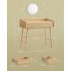 songmics-masa-de-toaleta-cu-oglinda-3-sertare-efect-rattan-iluminare-reglabila-in-3-nuante