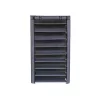 Dulap pentru pantofi, 10 niveluri, cu capac anti-praf, gri 88x28x160cm