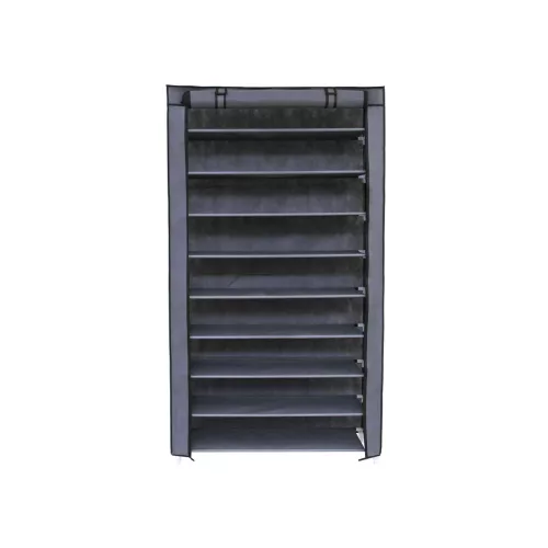 Dulap pentru pantofi, 10 niveluri, cu capac anti-praf, gri 88x28x160cm