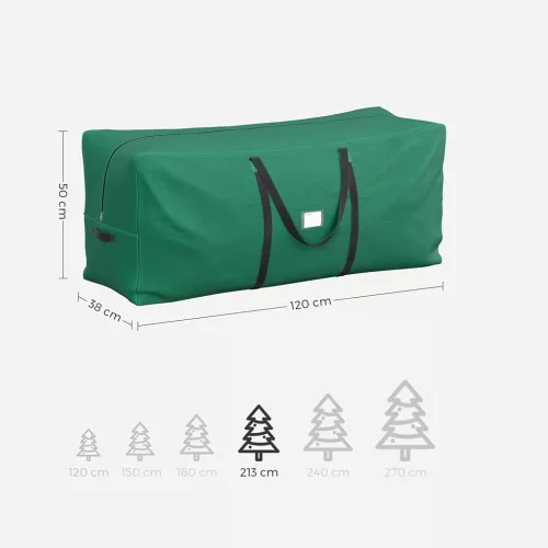 Geantă de depozitare pentru brad de Crăciun, material impermeabil, verde 90x30x30cm