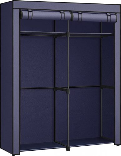 songmics-dulap-portabil-pentru-depozitare-haine-textil-albastru-140x43x174cm