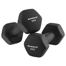 Set gantere 2 x 5 kg cu husă din neopren, negre