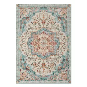 Covor 120 x 170 cm, lavabil, antiderapant, albastru-turcoaz