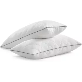   Set perne, 2 buc., 80 x 40 cm, cu husă moale și răcoritoare, umplutură 650 g, alb