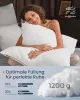 Set perne, 2 buc., 80 x 80 cm, cu husă moale și răcoritoare, umplutură 1200 g, alb